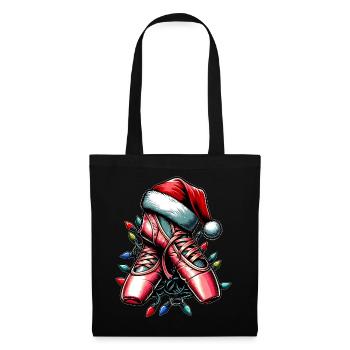 Ballett Tanz Ballerina Schuhe Weihnachten Hut Xmas - Stoffbeutel - Schwarz - Vorne