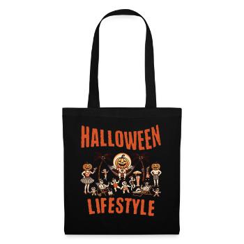 Halloween Lifestyle Strandspaß im Retro Stil - Stoffbeutel - Schwarz - Vorne