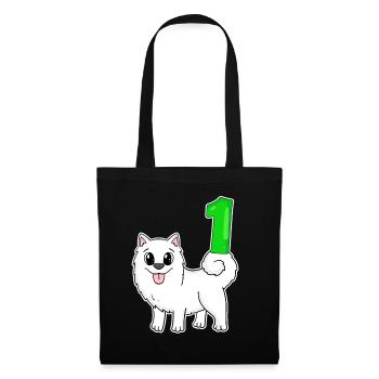 Numéro 1 Numéro Un - Motif Chien Samoyède - Sac en tissu - noir - Devant