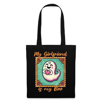 My girlfriend is my boo ghost love - Tote Bag - black - Front
