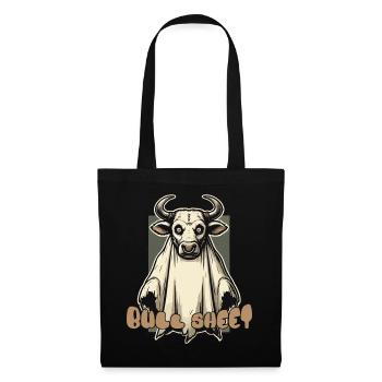 Feuille de taureau Illustration drôle Halloween - Sac en tissu - noir - Devant