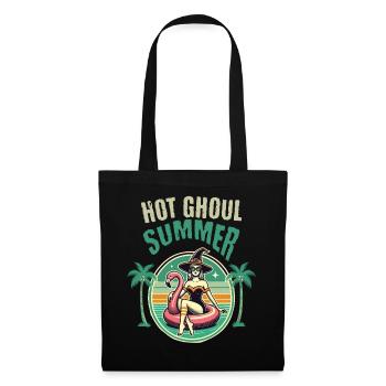 Heißer Grusel Sommer Hexen Flamingo - Stoffbeutel - Schwarz - Vorne