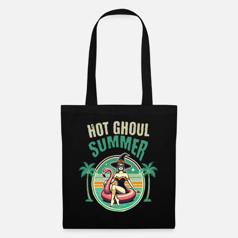 Heißer Grusel Sommer Hexen Flamingo - Stoffbeutel - Schwarz