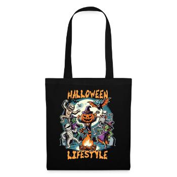 Halloween, Style de vie, Effrayant, Amusant - Sac en tissu - noir - Devant