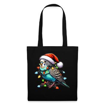 Chapeau de Noël Perruche Perruche Perroquet - Sac en tissu - noir - Devant