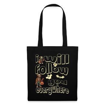 Halloween Skelett I Will Follow You - Stoffbeutel - Schwarz - Vorne