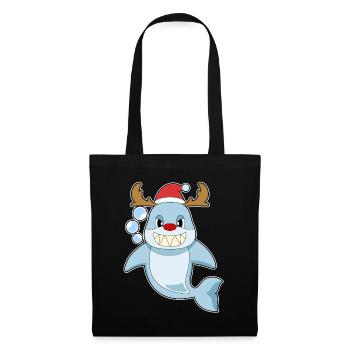 Shark Christmas Reindeer - Tote Bag - black - Front