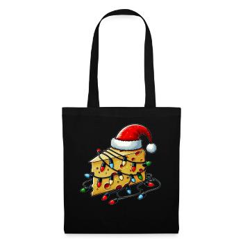 Cheese Gouda Feta Cheddar Santa Hat Xmas - Tote Bag - black - Front