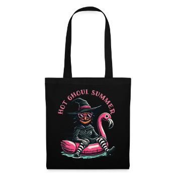 Hot Ghoul Summer Hexen Flamingo Spaß - Stoffbeutel - Schwarz - Vorne