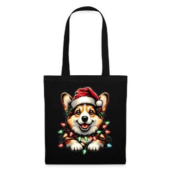 Cute Corgi Christmas Hat Xmas - Tote Bag - black - Front