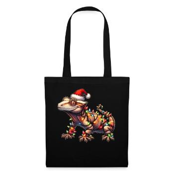 Chapeau de Noël Gecko Lizard à crête Noël - Sac en tissu - noir - Devant