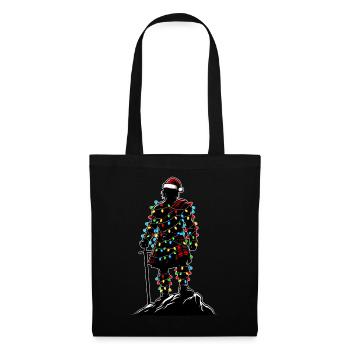 Highlander Chapeau de Noël Highlander Scottish Highland Cow - Sac en tissu - noir - Devant
