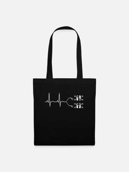 LUMO Molecular Orbital Heartbeat Puls Chemie - Stoffbeutel - Schwarz