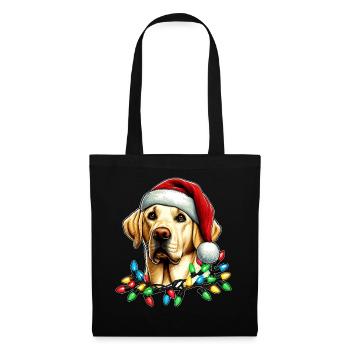 Labrador Retriever Chien Père Noël Noël - Sac en tissu - noir - Devant