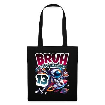 13e anniversaire de l’astronaute Espace - Sac en tissu - noir - Devant