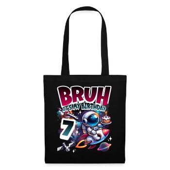 Astronaute 7e anniversaire Espace - Sac en tissu - noir - Devant