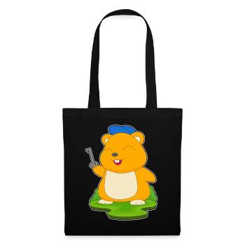 Clé du hamster - Sac en tissu - noir - Devant