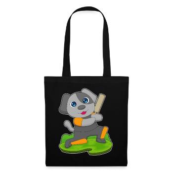 Chien Cricket Battes de cricket - Sac en tissu - noir - Devant