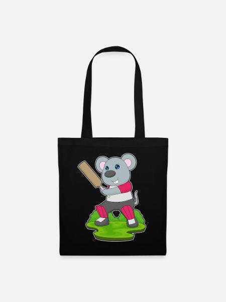 Maus Cricket Cricketschläger - Stoffbeutel - Schwarz