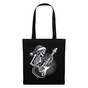 Skeleton Christmas Rock Guitarist - Tote Bag - black - Front