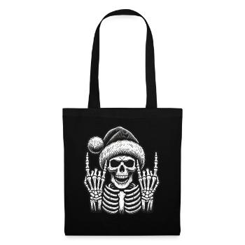 Skeleton Christmas Hat Skirt - Tote Bag - black - Front