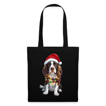 English Springer Spaniel Dog Christmas Hat Xmas - Tote Bag - black - Front