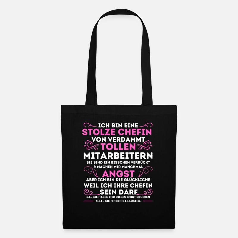 STOLZE CHEFIN VON VERDAMMT TOLLEN MITARBEITERN - Stoffbeutel - Schwarz