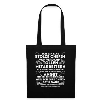 STOLZE CHEFIN VON VERDAMMT TOLLEN MITARBEITERN - Stoffbeutel - Schwarz - Vorne