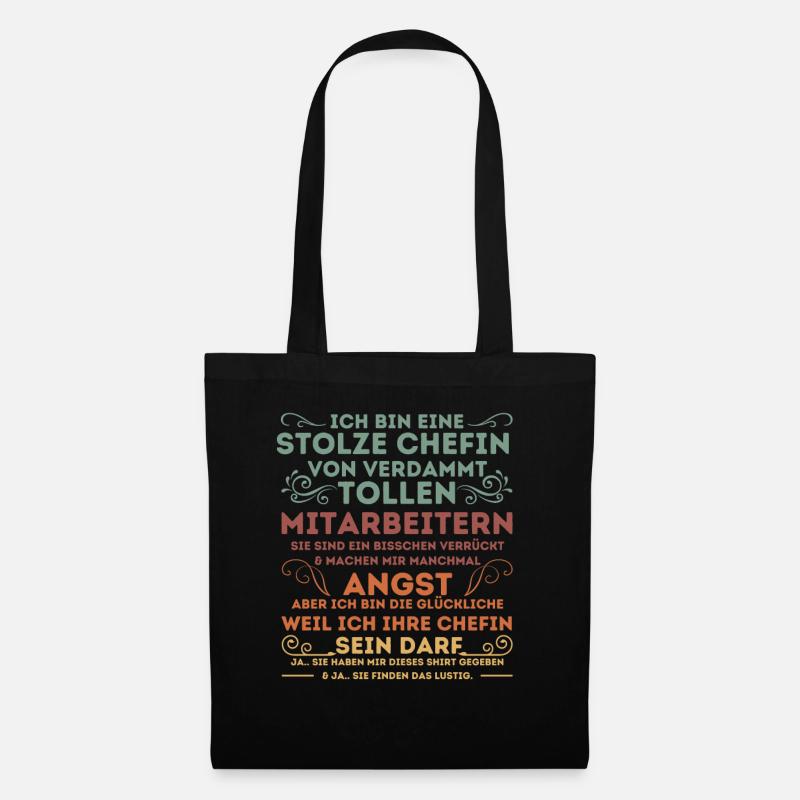 STOLZE CHEFIN VON VERDAMMT TOLLEN MITARBEITERN - Stoffbeutel - Schwarz