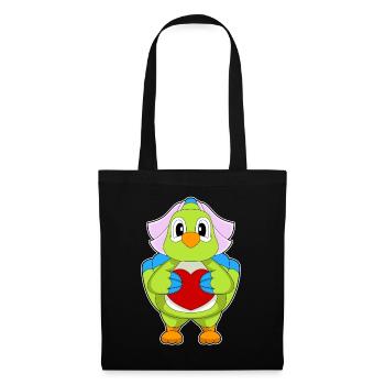 Perroquet Mariée Coeur Mariage - Sac en tissu - noir - Devant