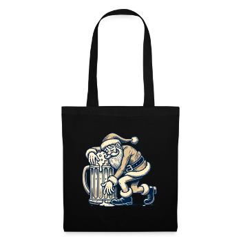 Drunk Santa Claus with beer mug - Tote Bag - black - Front
