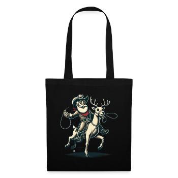 Aventure du cavalier cow-boy du Père Noël - Sac en tissu - noir - Devant