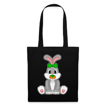 Sucette pour bébé lapin - Sac en tissu - noir - Devant