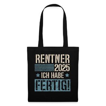 Rentner 2025 - Stoffbeutel - Schwarz - Vorne