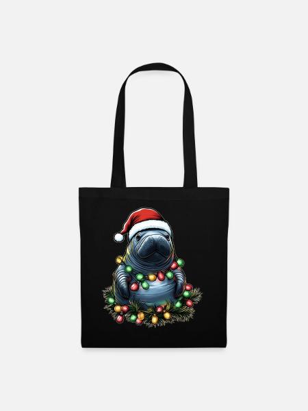 Seekuh Floaty Kartoffel Seekuh Weihnachtsmütze Xma - Stoffbeutel - Schwarz