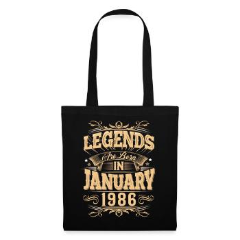 Légende de l’anniversaire de janvier 1986 - Sac en tissu - noir - Devant