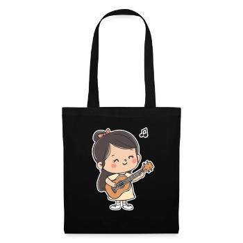 Ukulele Girl Graphic - Tote Bag - black - Front