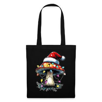 Champignon Cottagecore Esthétique Père Noël - Sac en tissu - noir - Devant