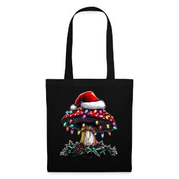 Champignon Cottagecore Esthétique Père Noël - Sac en tissu - noir - Devant