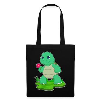 Fleur de tortue - Sac en tissu - noir - Devant