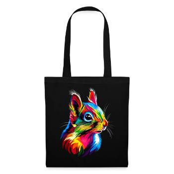 Squirrel Headphones Colorful Pop Art DJ Squirrel - Tote Bag - black - Front