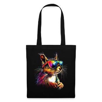 Squirrel Headphones Colorful Pop Art DJ Squirrel - Tote Bag - black - Front