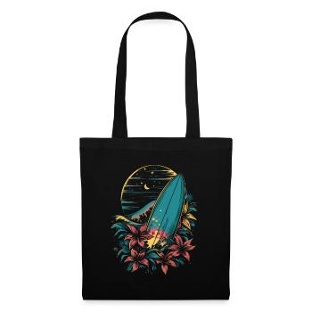 planche de surf dessin animé - Sac en tissu - noir - Devant