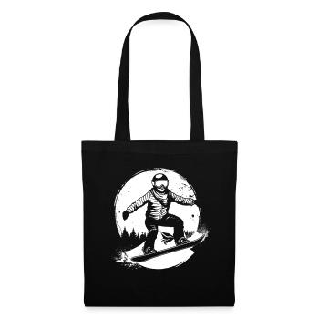 Snowboarder Zeichnung - Stoffbeutel - Schwarz - Vorne