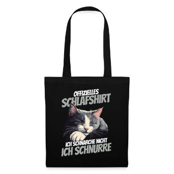Official Sleep Shirt - Sleeping Kitten - Tote Bag - black - Front