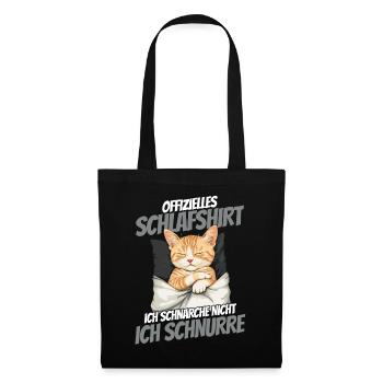 Chemise de nuit officielle - Chat mignon dans la couverture - Sac en tissu - noir - Devant