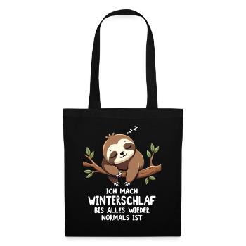 Ich Mach Winterschlaf Bis Alles Wieder Normal Ist - Stoffbeutel - Schwarz - Vorne