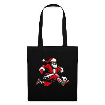 Noël Père Noël Action de football - Sac en tissu - noir - Devant