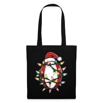 Rugby Ballspieler Team Weihnachtsmütze Xmas - Stoffbeutel - Schwarz - Vorne