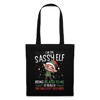 partnI'm the Sassy Elf - Partnerlook Weihnachten - Stoffbeutel - Schwarz - Vorne